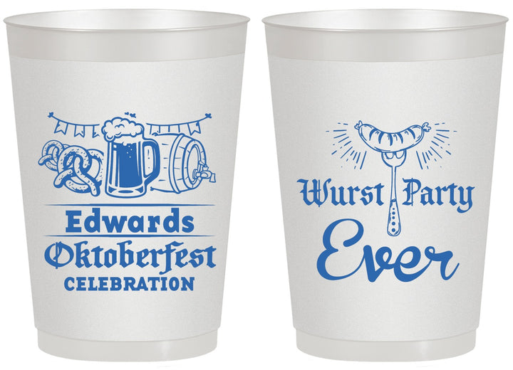 Personalized Oktoberfest 20 oz Frosted Cups - Wurst Party Ever | 240008