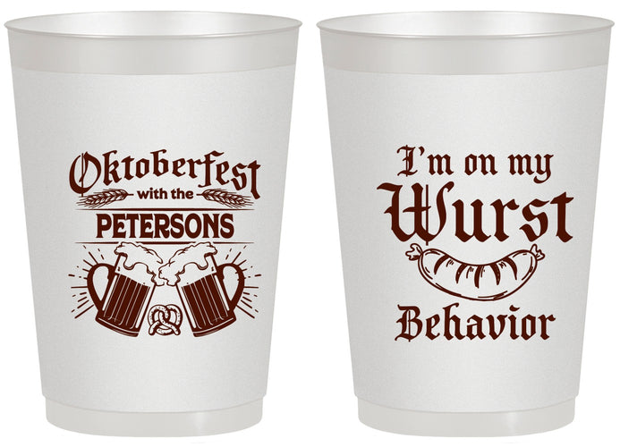 Personalized Oktoberfest 20 oz Frosted Cups - Wurst Behavior | 240010