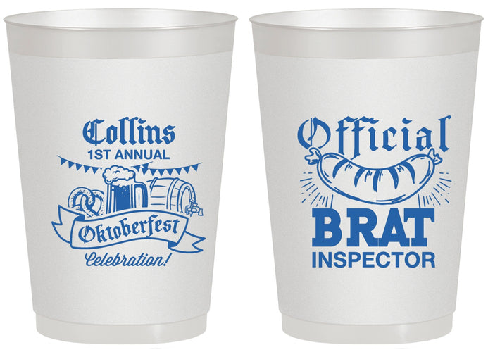 Personalized Oktoberfest 20 oz Frosted Cups - Brat Inspector | 240011