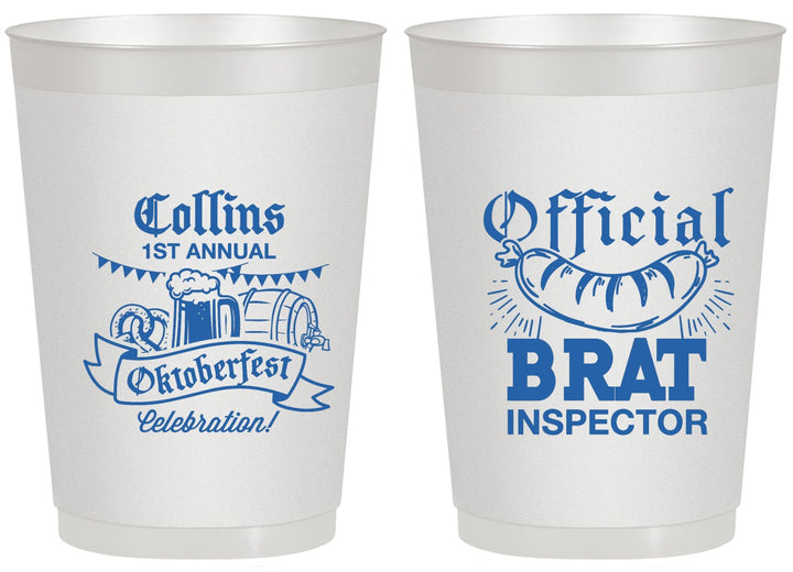 Personalized Oktoberfest 20 oz Frosted Cups - Brat Inspector | 240011
