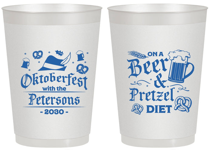 Personalized Oktoberfest 20 oz Frosted Cups - Pretzel | 240012