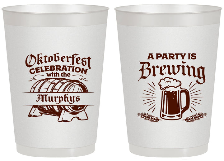 Personalized Oktoberfest 20 oz Frosted Cups - Beer Keg | 240014