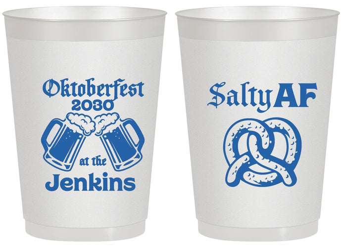 Personalized Oktoberfest 20 oz Frosted Cups - Pretzel Salty Af | 240015