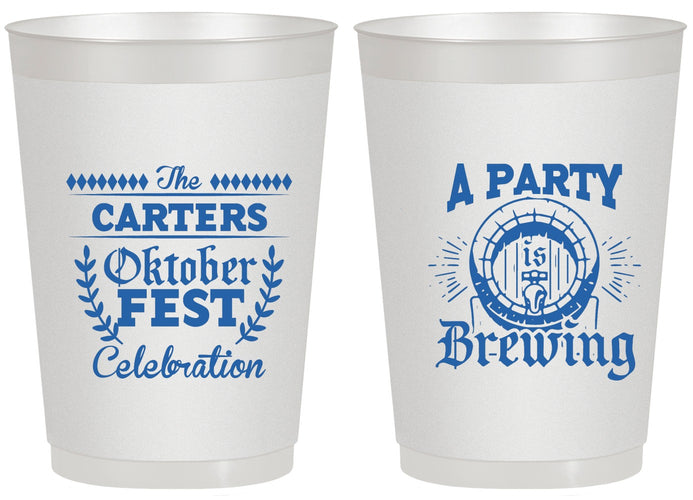 Personalized Oktoberfest 20 oz Frosted Cups - Beer Keg | 240017
