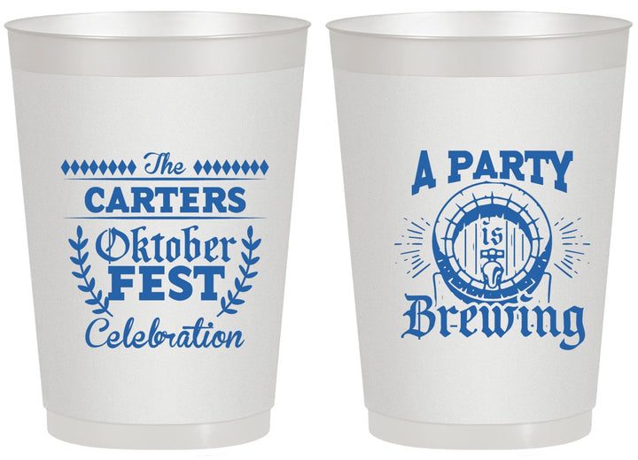Personalized Oktoberfest 20 oz Frosted Cups - Beer Keg | 240017