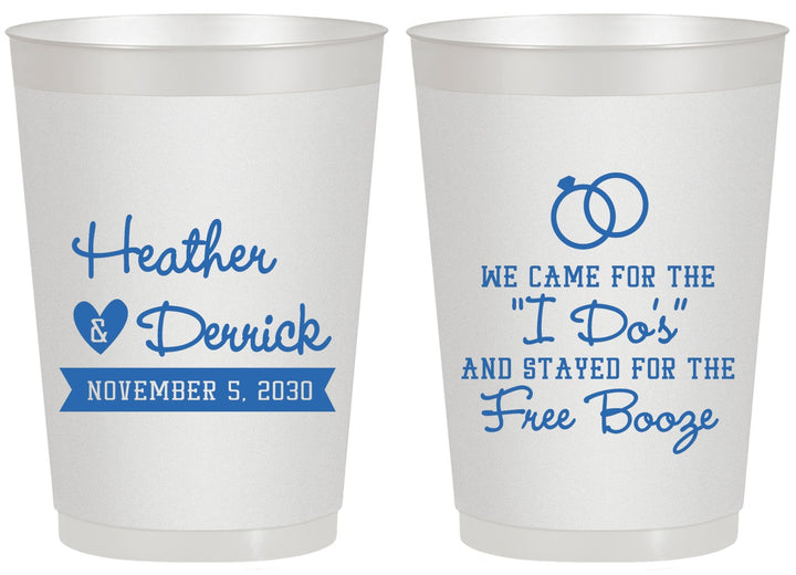 Personalized Wedding 20 oz Frosted Cups - I Do Free Booze | 243