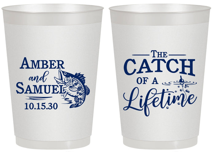 Personalized Wedding 20 oz Frosted Cups - Catch Of A Lifetime Fish | 246