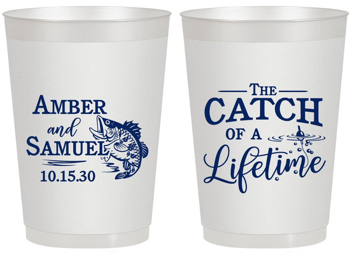 Personalized Wedding 20 oz Frosted Cups - Catch Of A Lifetime Fish | 246