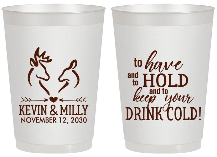 Personalized Wedding 20 oz Frosted Cups - To Have And To Hold | 250
