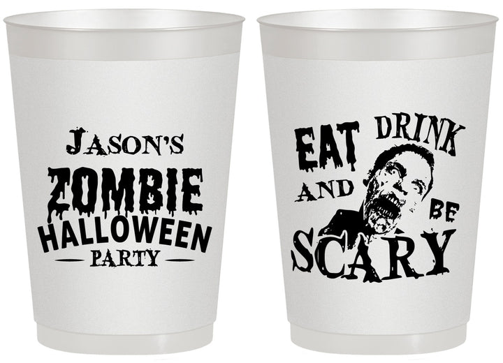 Personalized Halloween 20 oz Frosted Cups - Eat Drink Be Scary | 250003