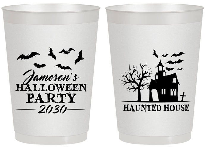 Personalized Halloween 20 oz Frosted Cups - Haunted House | 250006