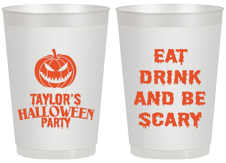 Personalized Halloween 20 oz Frosted Cups - Scary Pumpkin | 250008