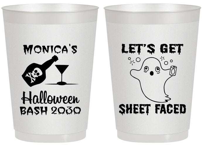 Personalized Halloween 20 oz Frosted Cups - Ghost Sheet Faced | 250009