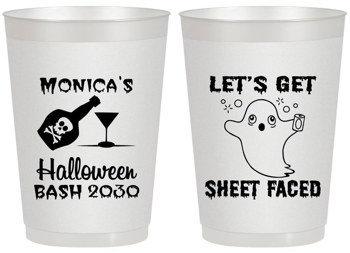 Personalized Halloween 20 oz Frosted Cups - Ghost Sheet Faced | 250009