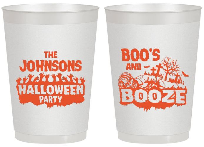 Personalized Halloween 20 oz Frosted Cups - Boos And Booze | 250012