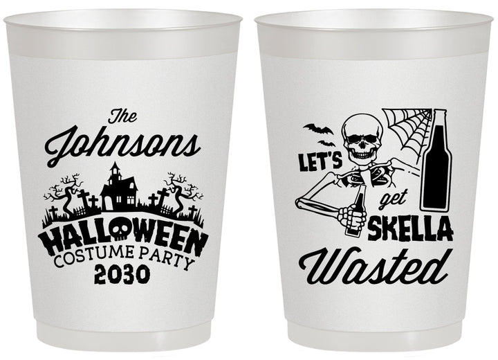 Personalized Halloween 20 oz Frosted Cups - Skellawasted Skeleton | 250014