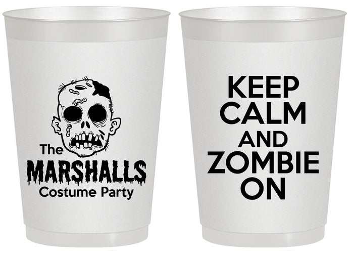 Personalized Halloween 20 oz Frosted Cups - Zombie | 250018