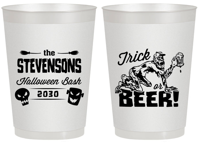 Personalized Halloween 20 oz Frosted Cups - Trick Or Beer | 250021