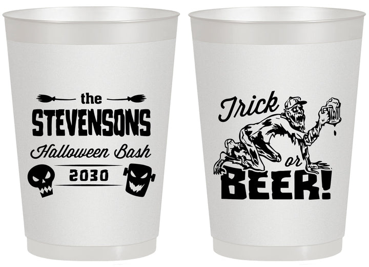 Personalized Halloween 20 oz Frosted Cups - Trick Or Beer | 250021