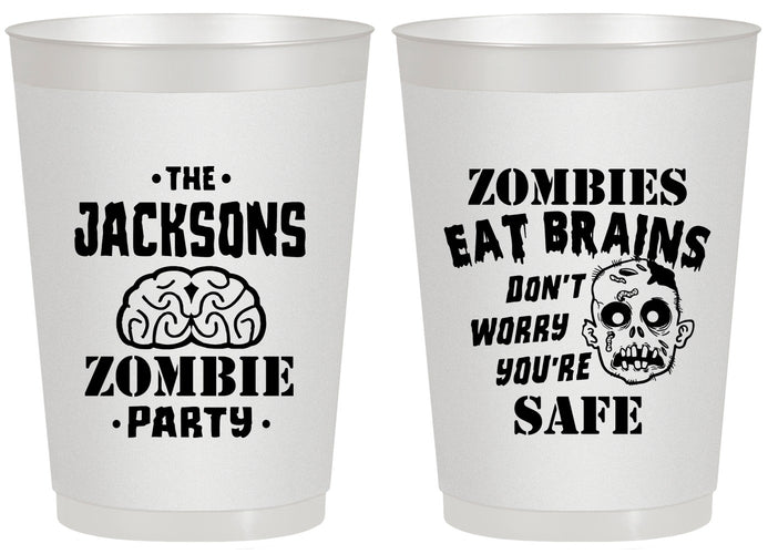 Personalized Halloween 20 oz Frosted Cups - Zombie Brain | 250026