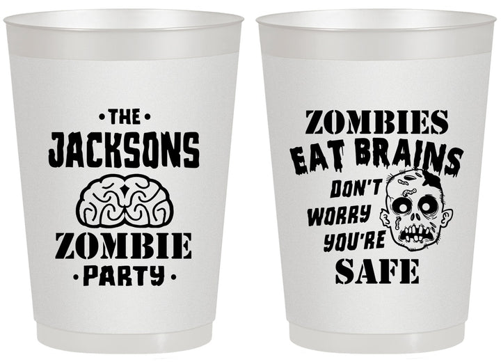 Personalized Halloween 20 oz Frosted Cups - Zombie Brain | 250026