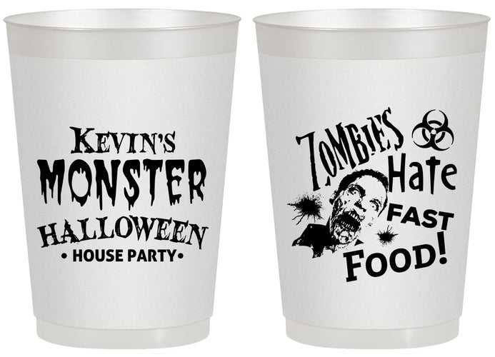 Personalized Halloween 20 oz Frosted Cups - Monster Zombie | 250027