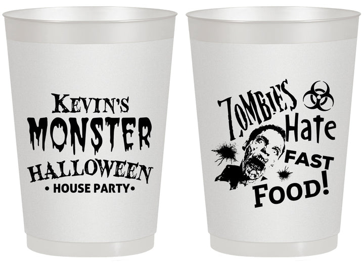 Personalized Halloween 20 oz Frosted Cups - Monster Zombie | 250027