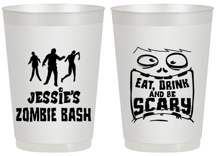 Personalized Halloween 20 oz Frosted Cups - Eat Drink Be Scary | 250029
