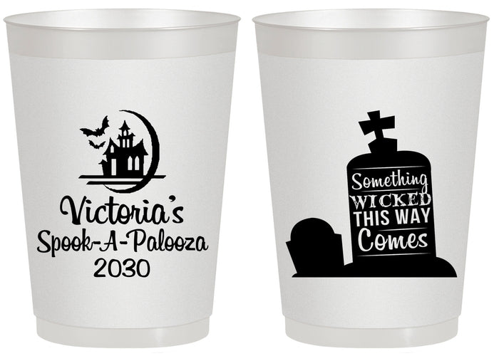 Personalized Halloween 20 oz Frosted Cups - Haunted House | 250031