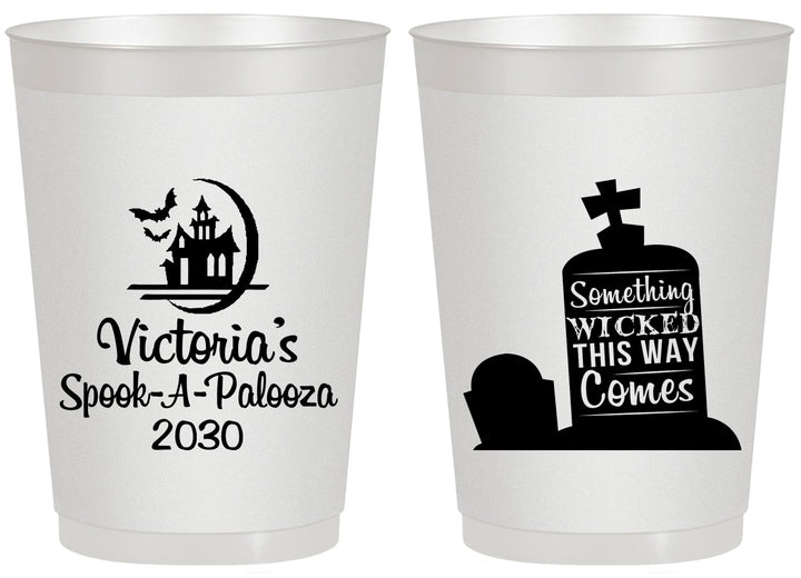 Personalized Halloween 20 oz Frosted Cups - Haunted House | 250031
