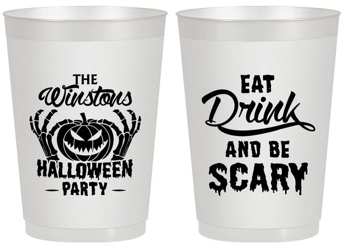 Personalized Halloween 20 oz Frosted Cups - Eat Drink Be Scary | 250033