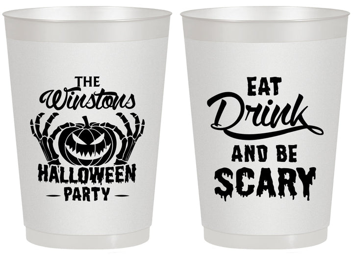 Personalized Halloween 20 oz Frosted Cups - Eat Drink Be Scary | 250033