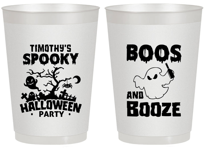 Personalized Halloween 20 oz Frosted Cups - Boos And Booze | 250041
