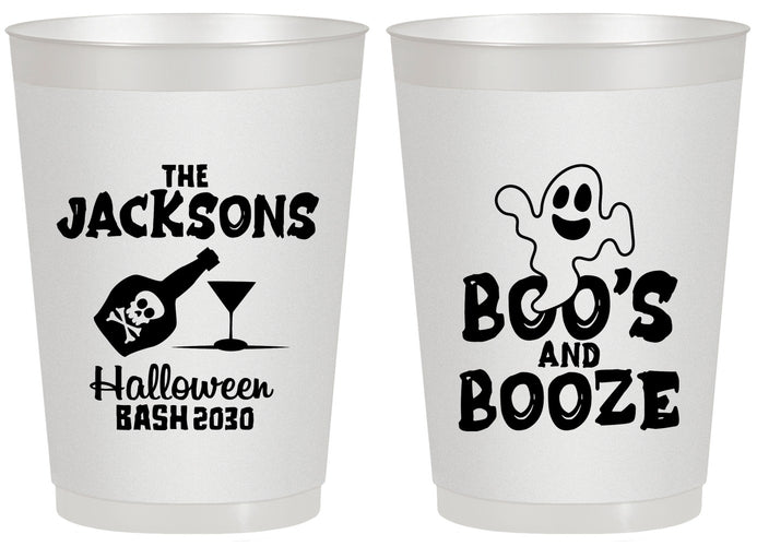 Personalized Halloween 20 oz Frosted Cups - Boos And Booze | 250047