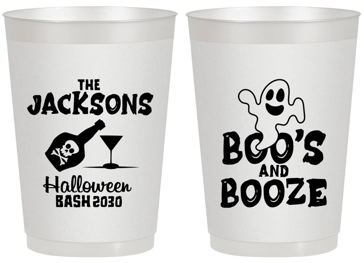 Personalized Halloween 20 oz Frosted Cups - Boos And Booze | 250047