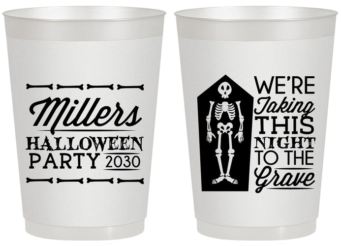 Personalized Halloween 20 oz Frosted Cups - Skeleton | 250051