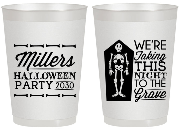 Personalized Halloween 20 oz Frosted Cups - Skeleton | 250051