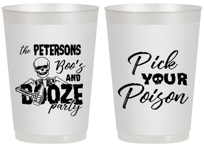 Personalized Halloween 20 oz Frosted Cups - Boos And Booze | 250054