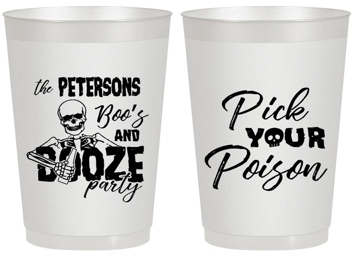 Personalized Halloween 20 oz Frosted Cups - Boos And Booze | 250054