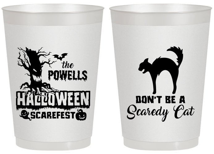 Personalized Halloween 20 oz Frosted Cups - Scaredy Cat | 250055
