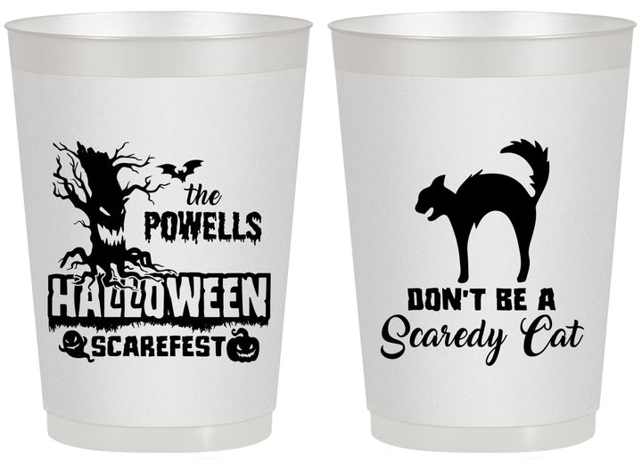 Personalized Halloween 20 oz Frosted Cups - Scaredy Cat | 250055