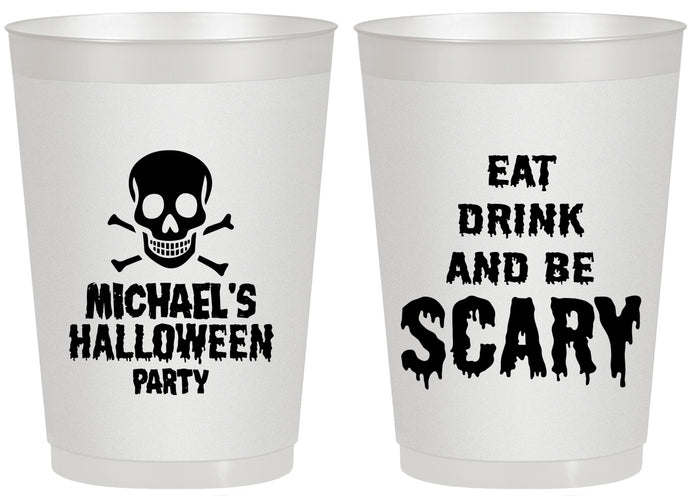 Personalized Halloween 20 oz Frosted Cups - Eat Drink Be Scary | 250059