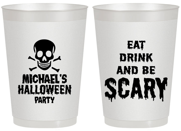 Personalized Halloween 20 oz Frosted Cups - Eat Drink Be Scary | 250059