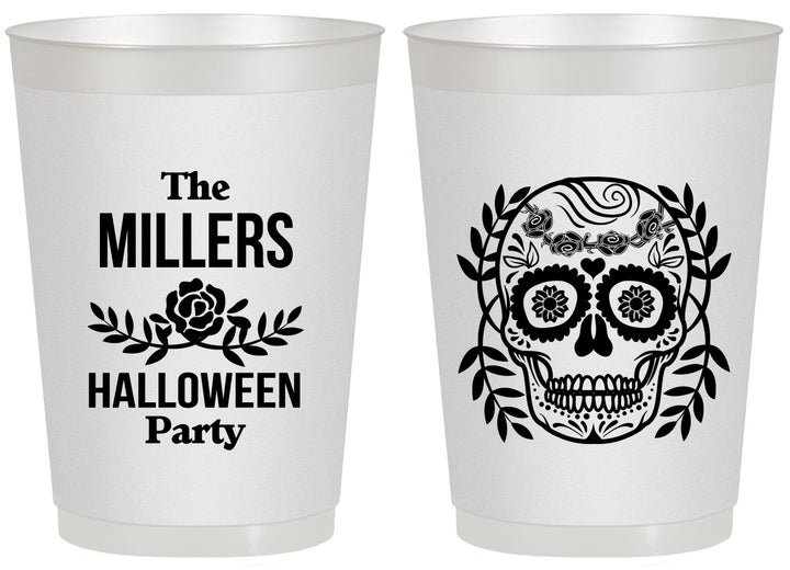 Personalized Halloween 20 oz Frosted Cups - Sugar Skull | 250061