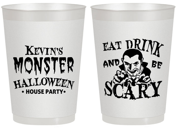 Personalized Halloween 20 oz Frosted Cups - Eat Drink Be Scary | 250063