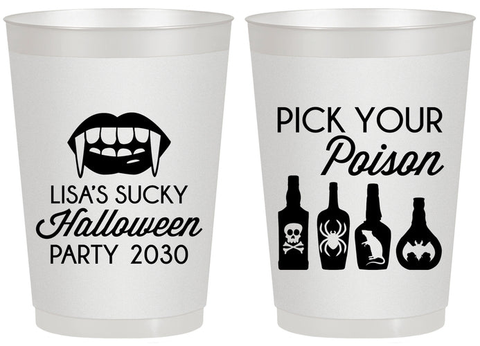 Personalized Halloween 20 oz Frosted Cups - Pick Your Poison | 250065
