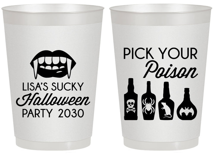 Personalized Halloween 20 oz Frosted Cups - Pick Your Poison | 250065