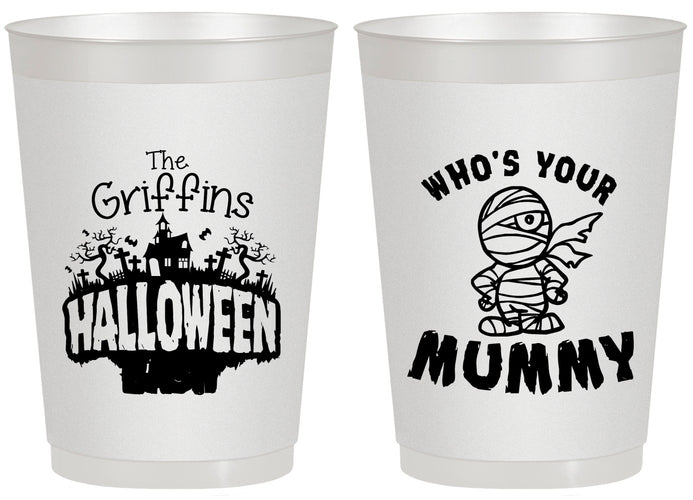 Personalized Halloween 20 oz Frosted Cups - Whos Your Mummy | 250067