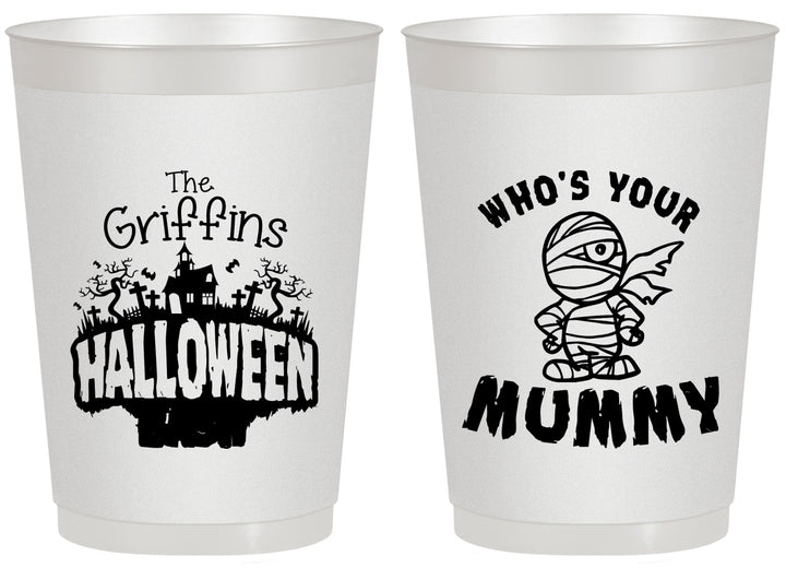Personalized Halloween 20 oz Frosted Cups - Whos Your Mummy | 250067