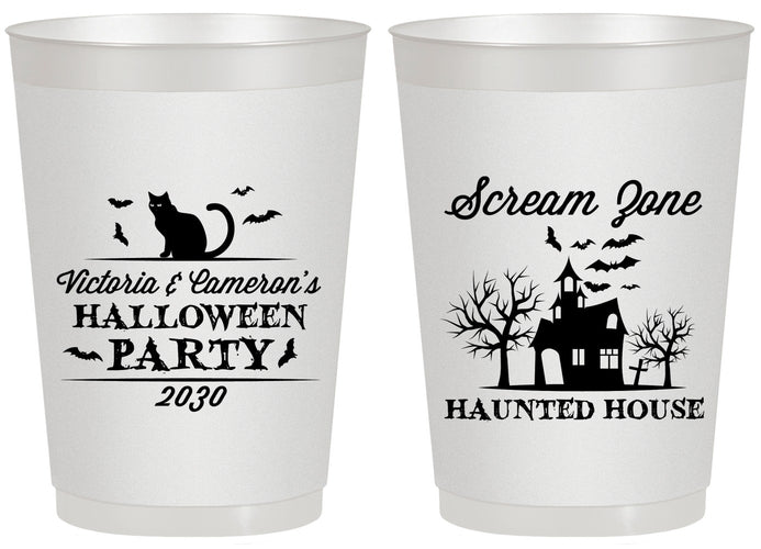 Personalized Halloween 20 oz Frosted Cups - Haunted House | 250071
